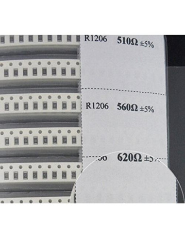 Kit de Resistencias SMD 1206 VvWYOBETT 178 Valores 0-20M ohm