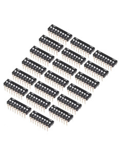 Interruptor DIP 20 Pcs uxcell 8 Posiciones 2.54mm Negro