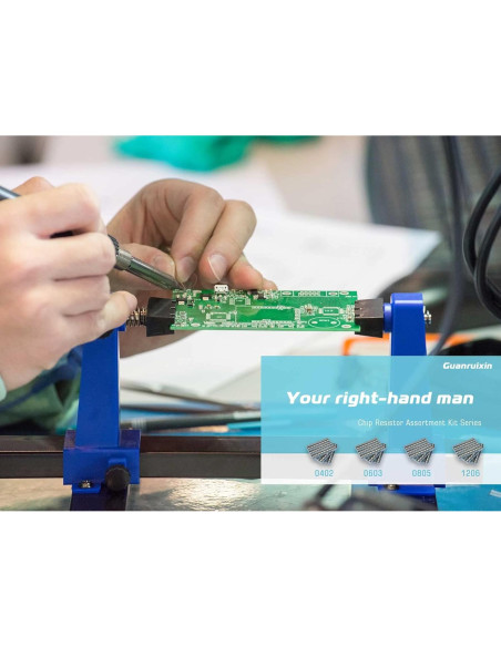 Kit de Resistores de Chip EIA 0402 Guanruixin 7200PCS 0R-10M