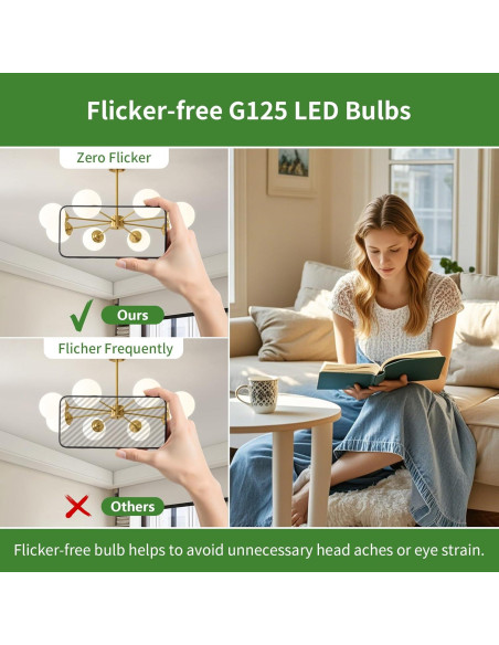 2 Bombillas LED Globo E26 7W 450 Lúmenes Regulables 3 Colores