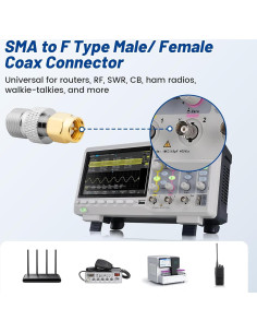 Kit 8 Adaptadores Coaxiales SMA Anina - Latón Dorado 50 2