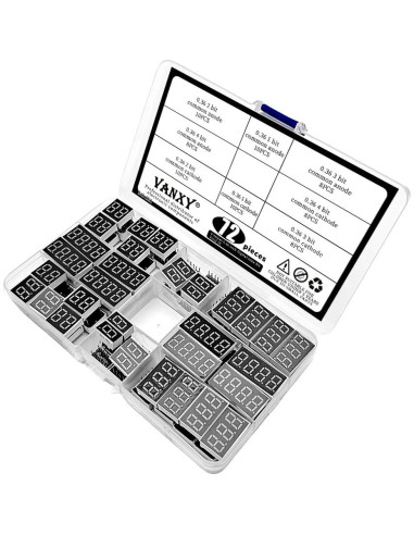 72 Piezas LED Rojo 7 Segmentos 0.36" Anodo Común VANXY