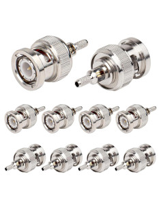Conectores BNC Macho Crimp 10PCS XRDS-RF para Coaxial RG316
