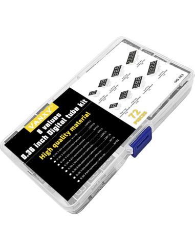 72 Piezas LED Rojo 7 Segmentos 0.36" Anodo Común VANXY