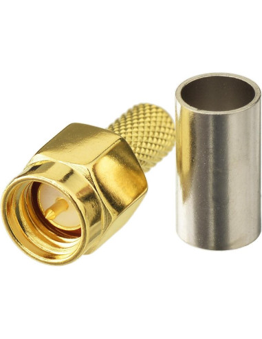 Conector SMA Macho Crimp Solder 50 Ohm - Paquete de 10