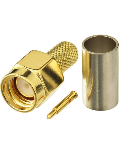 Conector SMA Macho Crimp Solder 50 Ohm - Paquete de 10