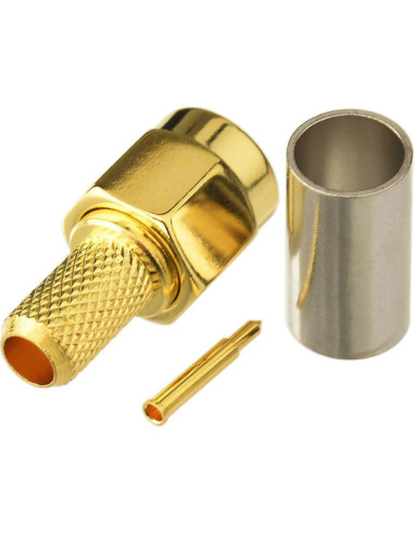 Conector SMA Macho Crimp Solder 50 Ohm - Paquete de 10