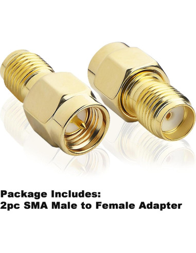 Adaptador SMA Macho a Hembra Kaunosta - 2 Piezas para Antena