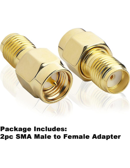 Adaptador SMA Macho a Hembra Kaunosta - 2 Piezas para Antena