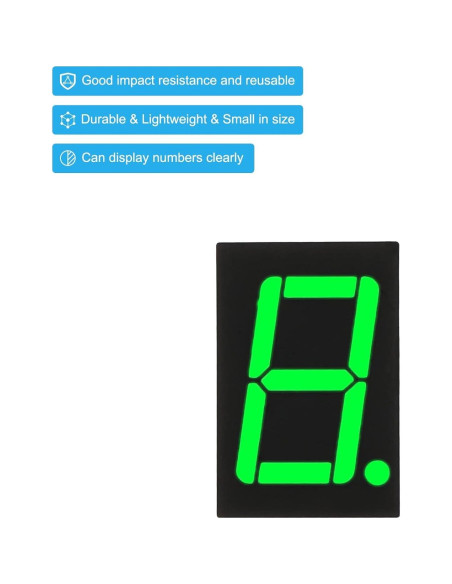 Tubo Digital LED PATIKIL Verde 10 Piezas 7 Segmento 3.3V Tubo Digital LED PATIKIL Verde 10 Piezas 7 Segmento 3.3V