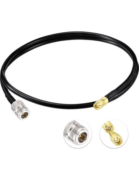 Cable Coaxial Bingfu N hembra a RP-SMA macho 1 metro