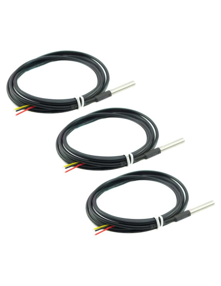 Sensor de Temperatura Digital Impermeable DS18B20 3PCS 2m