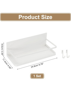 Estante Magnético para Especias PATIKIL - Blanco, 24.8x11.4cm 2