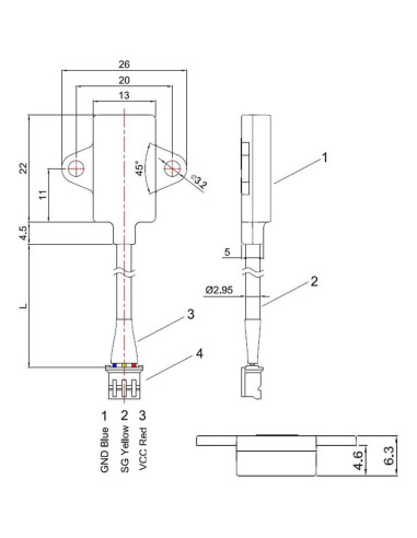 Sensor de Nivel de Agua Capacitivo EPTTECH D1CS-D - 3 Piezas