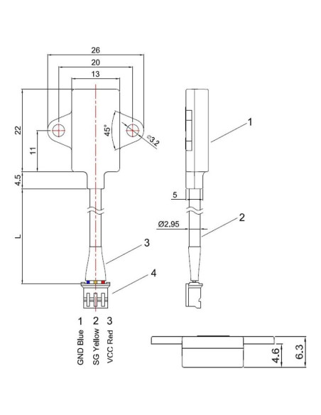 Sensor de Nivel de Agua Capacitivo EPTTECH D1CS-D - 3 Piezas