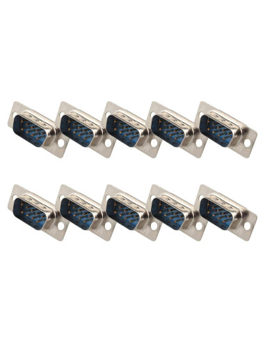10 Adaptadores Conector DB9 Macho 9 Pines Soldadura Futheda