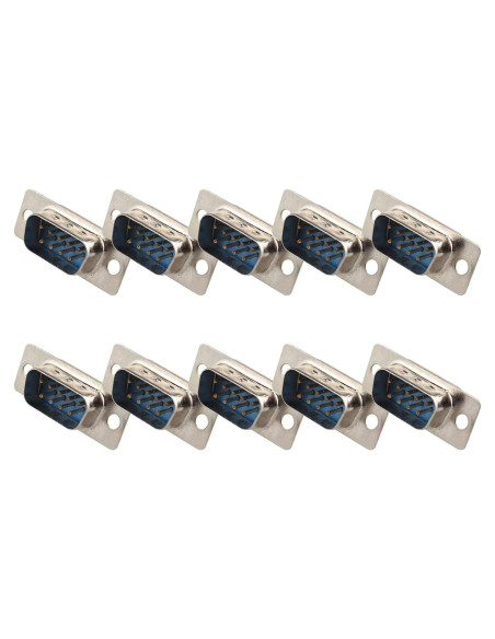 10 Adaptadores Conector DB9 Macho 9 Pines Soldadura Futheda