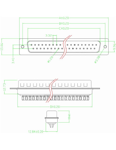 10 Adaptadores Conector DB9 Macho 9 Pines Soldadura Futheda