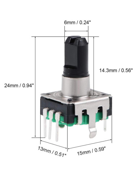 Encoder Rotativo uxcell 360 Grados 7 Pines Tipo D Verde 2pcs
