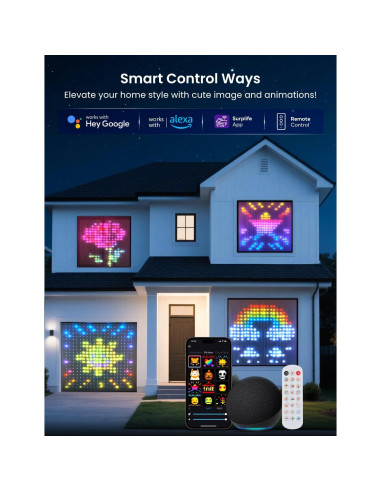 Luz de Cortina LED SUNLINKCO 2x2m 400 LEDs RGB+IC Control APP