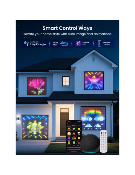 Luz de Cortina LED SUNLINKCO 2x2m 400 LEDs RGB+IC Control APP