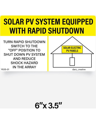 Kit de Etiquetas para Sistema Solar FV DARZ Creative - 4 Piezas