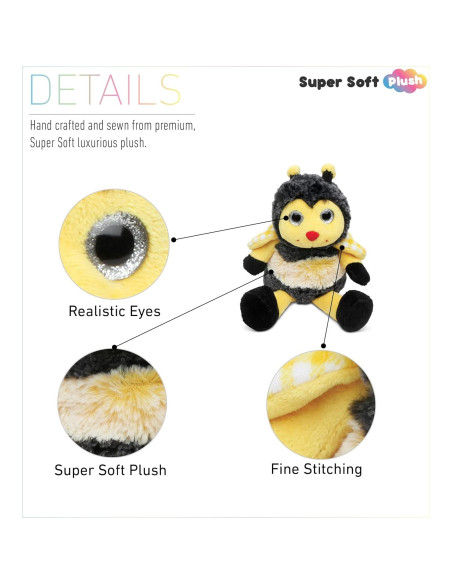 Animal de Peluche Abeja Sentada DolliBu 18 cm Suave