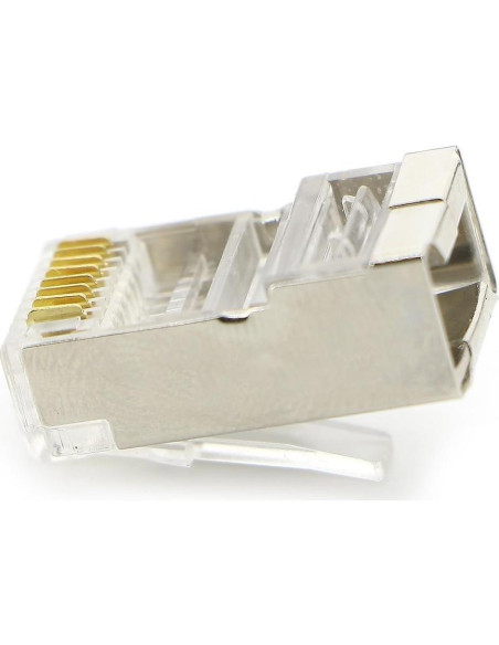 Conector RJ45 Cat5E Blindado Haiker 100 Unidades Conector RJ45 Cat5E Blindado Haiker 100 Unidades