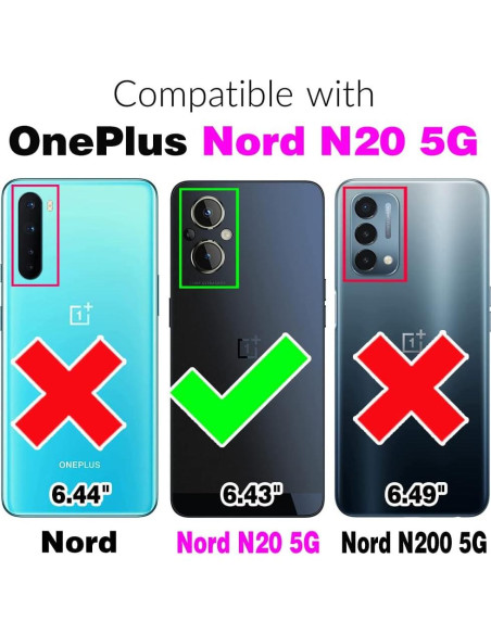 Funda Cartera Furiet para OnePlus Nord N20 5G - Rojo Vino