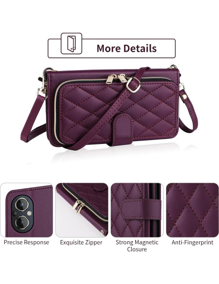 Funda Cartera Furiet para OnePlus Nord N20 5G - Rojo Vino