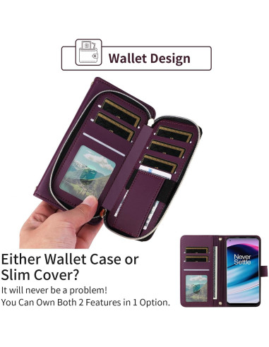 Funda Cartera Furiet para OnePlus Nord N20 5G - Rojo Vino