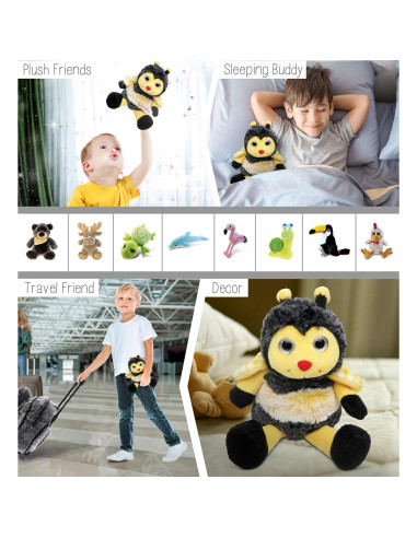 Animal de Peluche Abeja Sentada DolliBu 18 cm Suave