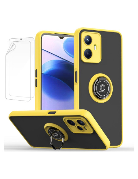 Funda para Realme C55 DingSing Amarillo con Soporte Anillo