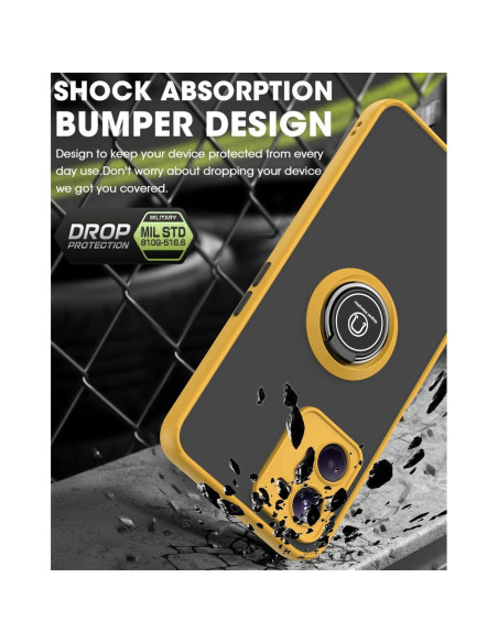 Funda para Realme C55 DingSing Amarillo con Soporte Anillo