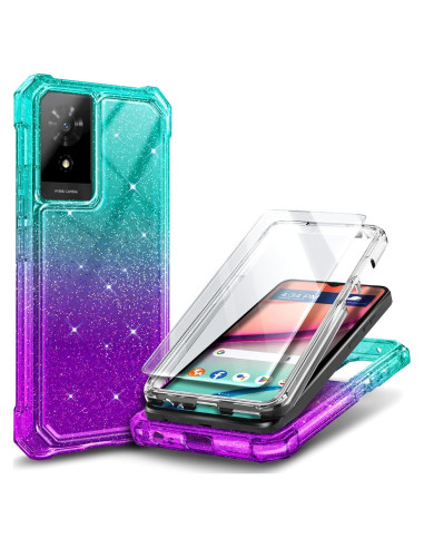 Funda Protectora para TCL K24 K23 50 LE Brillo Aqua/Púrpura