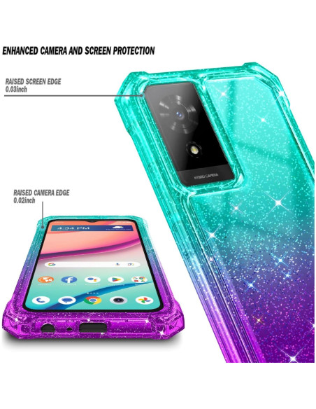Funda Protectora para TCL K24 K23 50 LE Brillo Aqua/Púrpura