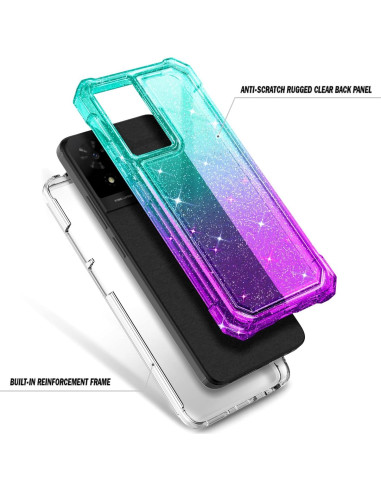 Funda Protectora para TCL K24 K23 50 LE Brillo Aqua/Púrpura