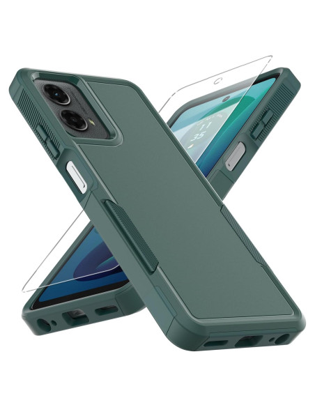 Funda Doble Capa para Moto G 5G 2024 - Verde Oscuro