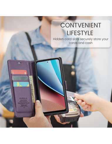 Funda billetera FLIPALM para Samsung Galaxy A35, cuero PU, RFID