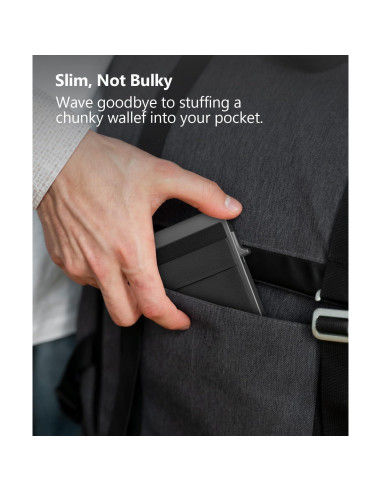 Billetera delgada TUXON con bloqueo RFID para hombres - Negro