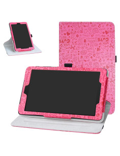 Funda Rotatoria Bige para Alcatel Joy Tab 8" - Rojo Rosa
