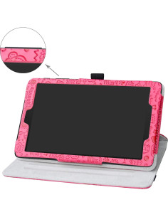 Funda Rotatoria Bige para Alcatel Joy Tab 8" - Rojo Rosa 2