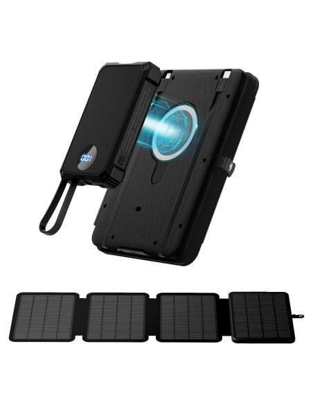 Banco de Energía Solar 10000mAh con Panel Plegable 14W