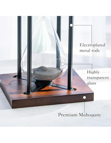 Temporizador de Arena Lmzxmcy Negro 60 Minutos Decorativo