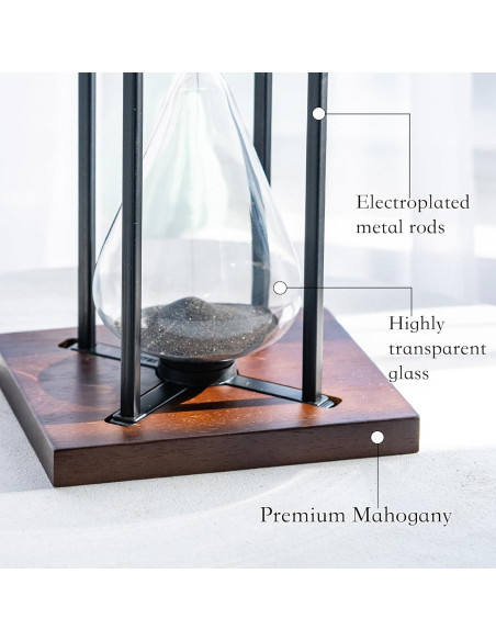 Temporizador de Arena Lmzxmcy Negro 60 Minutos Decorativo