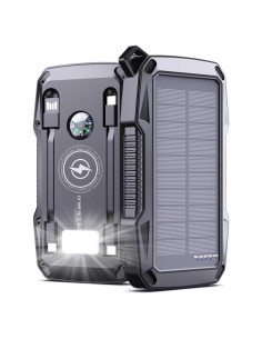 Banco de Energía Solar 10000mAh ABFOCE con Alarma y Carga Rápida