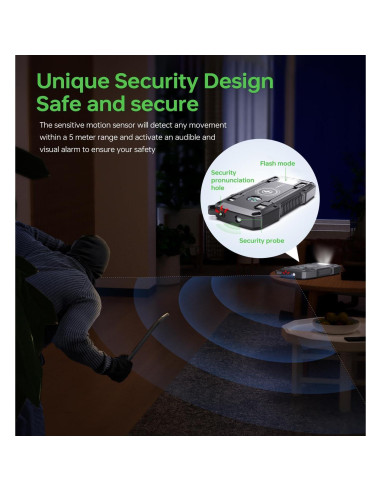 Banco de Energía Solar 10000mAh ABFOCE con Alarma y Carga Rápida