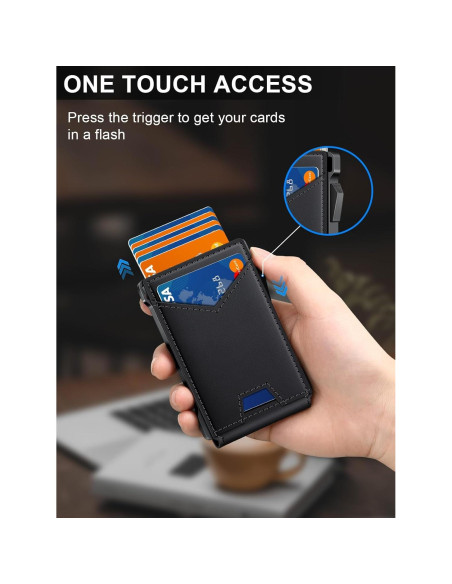 Billetera Minimalista Kafellon RFID con 2 Ventanas ID y Clip