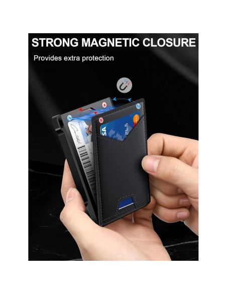 Billetera Minimalista Kafellon RFID con 2 Ventanas ID y Clip