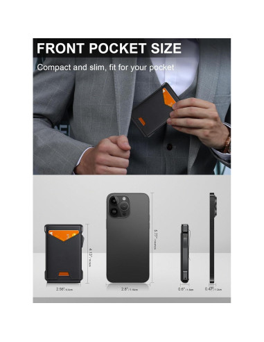 Billetera Minimalista Kafellon RFID con 2 Ventanas ID y Clip